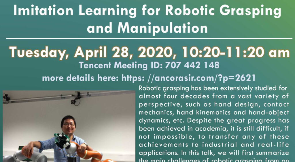 ME336 Spring 2020 Robotics & AI Guest Lecture by Dr. Li Miao